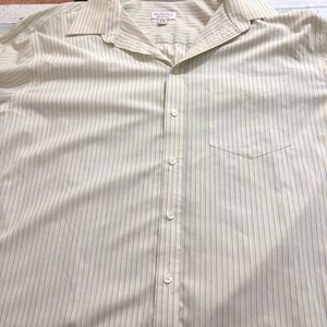 Merona Cream and Blue Casual Button Down Shirt